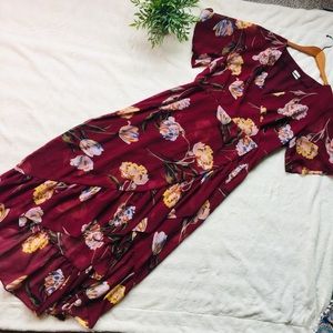 •A new day wine colored floral dress•